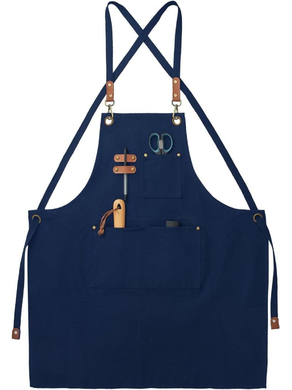 Chef Canvas Aprons with 3 Large Pockets Adjustable Strap for Men Women